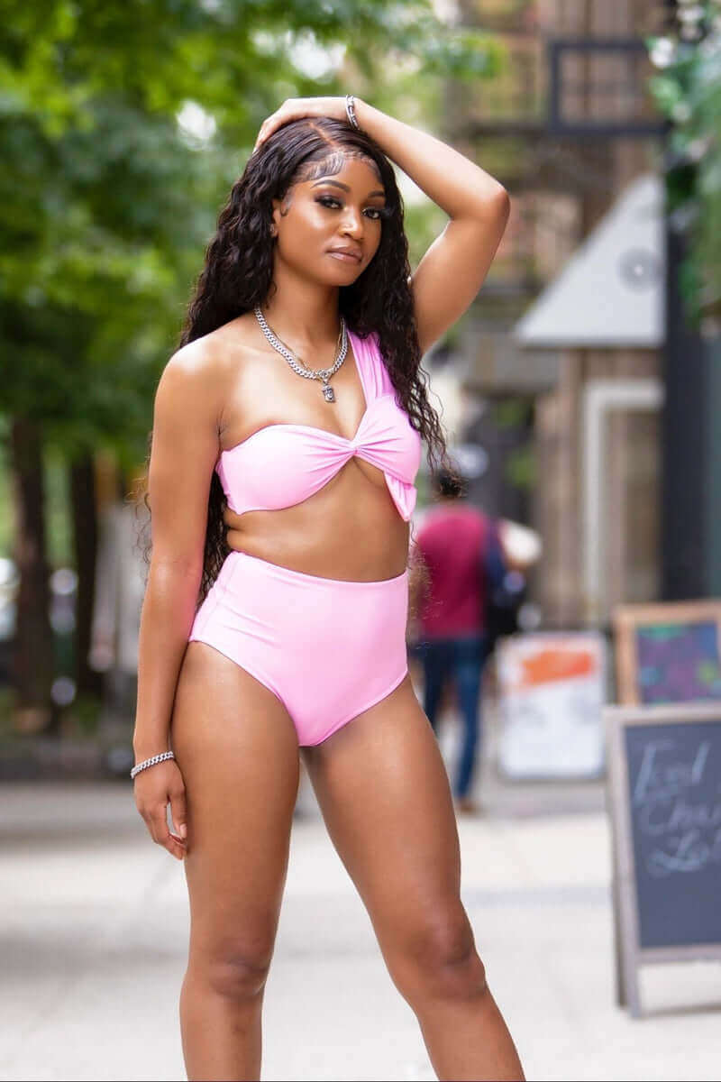 Trendy Monochrome Swimsuit